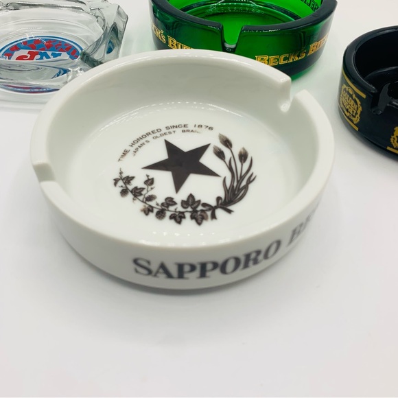 Vintage Lot of 4 Ashtrays Becks Beer Sapporo Golden Nugget & Jerry’s Nugget - Picture 2 of 16